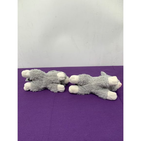 Unipak 2 Small Gray Bunnies7 Inches Long Plush Stuffed Animals - Picture 8 of 10